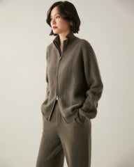 Women’s Cashmere Wool Zip-Up Cardigan