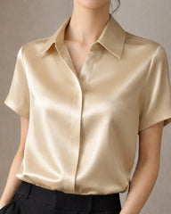 Women's Classic Button Down Silk Shirt