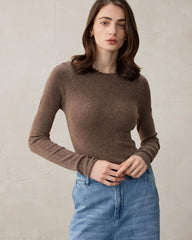 Women’s Crew Neck Wool Cashmere Knit Top