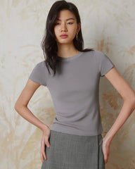 Women’s Fitted Silk Jersey Crew Neck