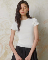 Women’s Fitted Silk Jersey Crew Neck