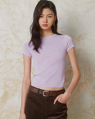 Women’s Fitted Silk Jersey Crew Neck