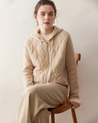 Women’s Hooded Zip-Up Cashmere Cardigan