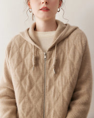 Women’s Hooded Zip-Up Cashmere Cardigan