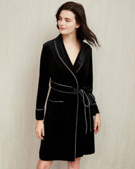 Women's Knee Length Velvet Robe