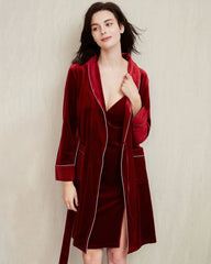 Women's Knee Length Velvet Robe