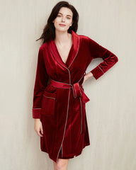Women's Knee Length Velvet Robe