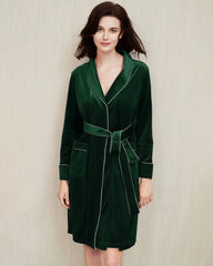 Women's Knee Length Velvet Robe