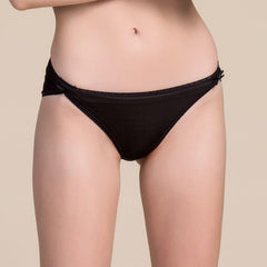 Women's Lace Silk Panties Underwear Black