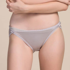 Women's Lace Silk Panties Underwear Grey