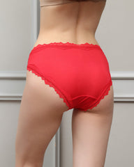Women's Lace and Silk Underwear Panties Red