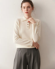 Women's Polo Neck Cashmere Sweater