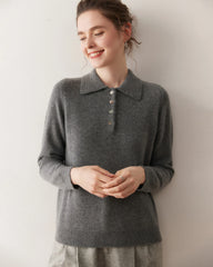 Women's Polo Neck Cashmere Sweater