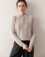 Women's Polo Neck Cashmere Sweater