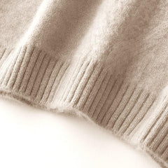 Women Relaxed Cozy Cashmere Sweater Beige