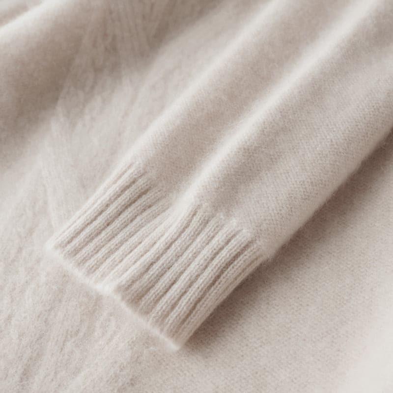 Women Relaxed Cozy Cashmere Sweater Beige