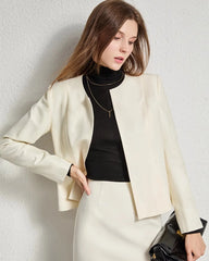 40 Momme Women Silk Jacket Cream