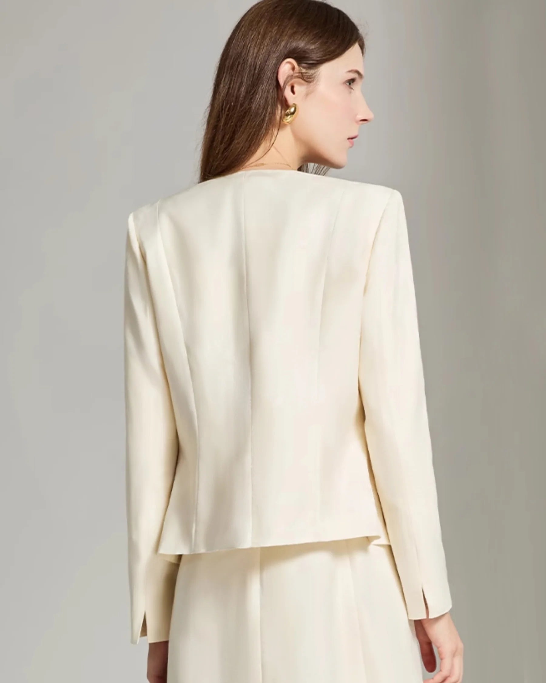 40 Momme Women Silk Jacket Cream