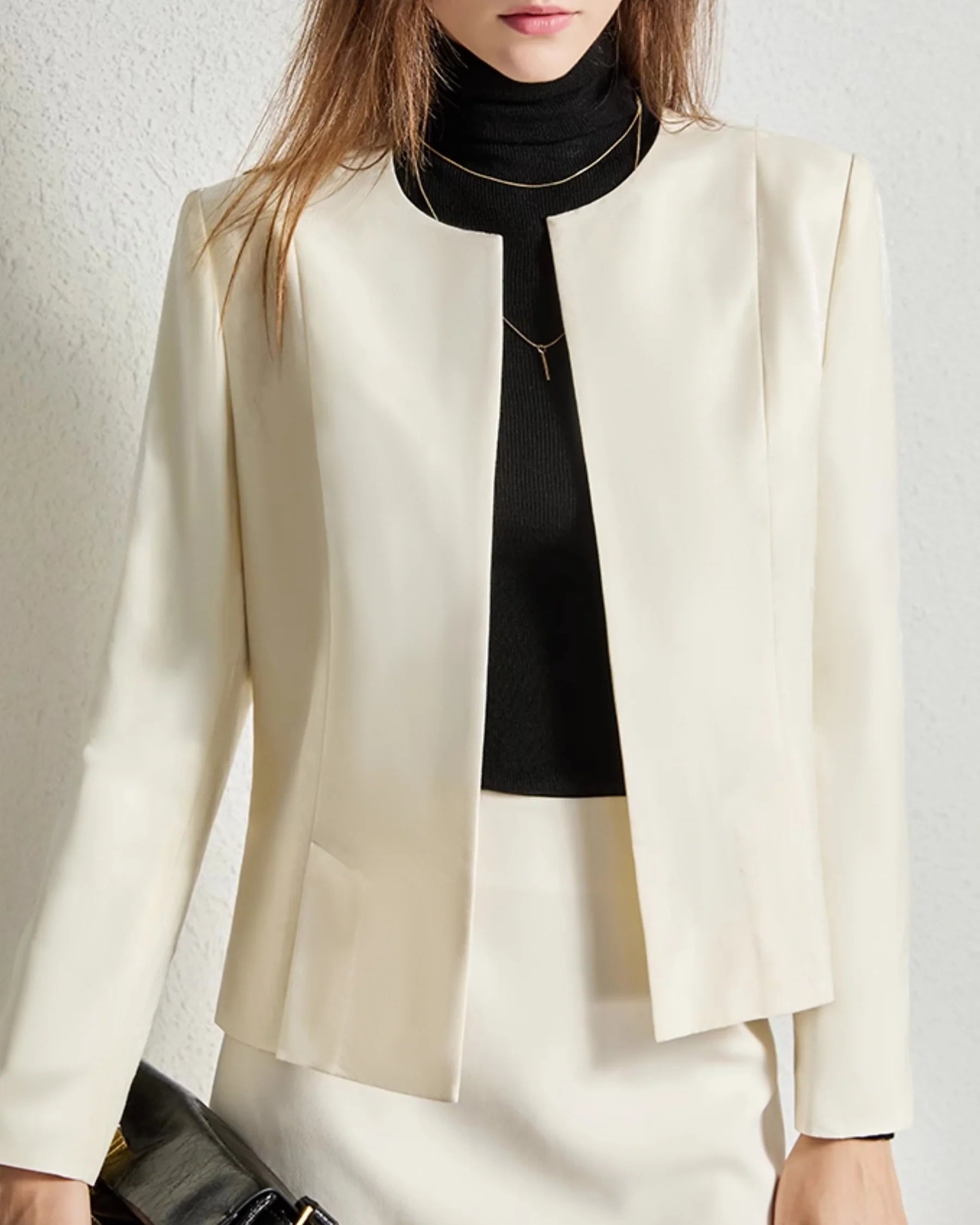 40 Momme Women Silk Jacket Cream