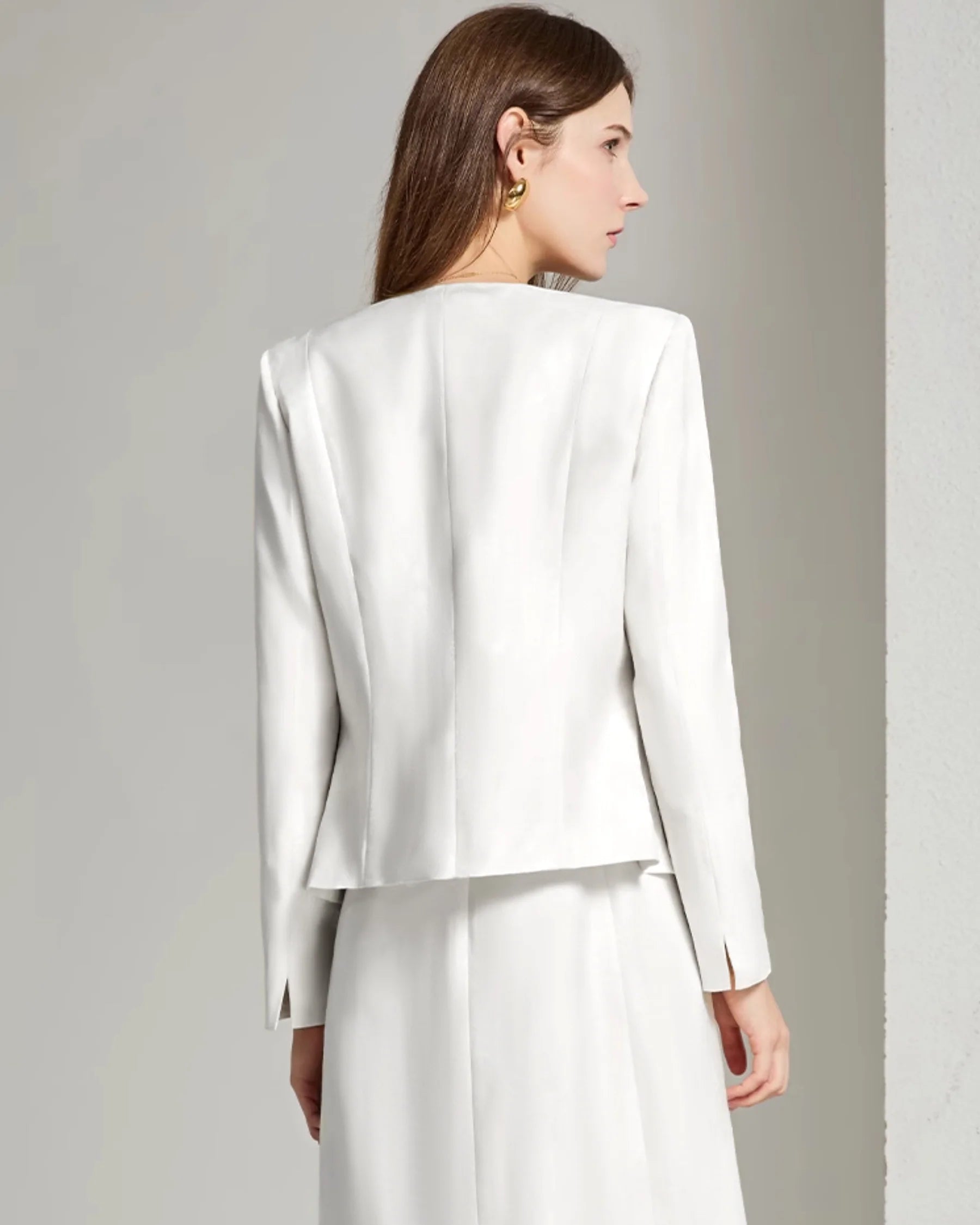 40 Momme Women Silk Jacket Ivory