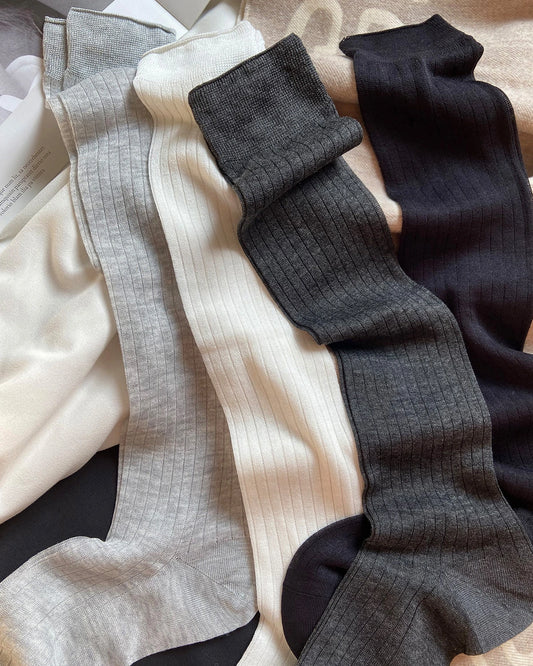 Women Sheer Cashmere Modal Blend Calf Length Socks