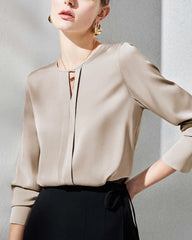 Women's Silk Blouse with Slit