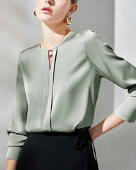 Women's Silk Blouse with Slit