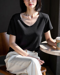 Women’s Silk Jersey V Neck Tee