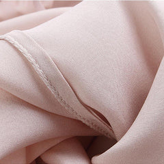 Women's Simple Casual Straight Leg Silk Sleep Night Pants Pink
