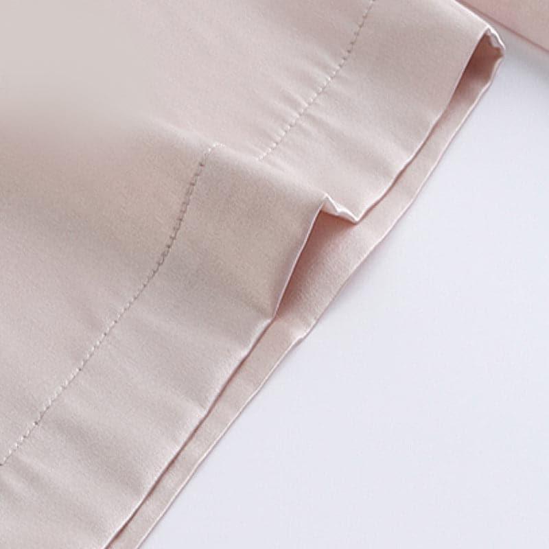 Women's Simple Casual Straight Leg Silk Sleep Night Pants Pink