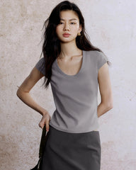 Women’s Slim Fit Silk Cap Sleeve Tee