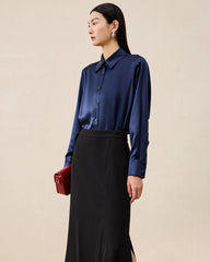 Women's Washable Silk Blouse Basic Style
