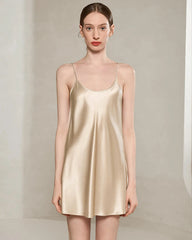 Women's Washable Silk Short Nightgown