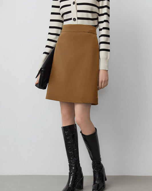 Women's A Line Wool Mini Skirt