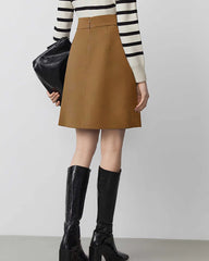 Women's A Line Wool Mini Skirt