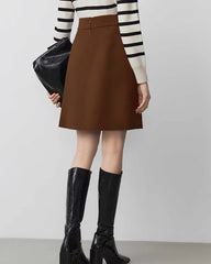 Women's A Line Wool Mini Skirt