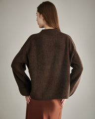 Women's Loose Crewneck Cashmere Sweater Brown