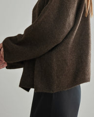Women's Loose Crewneck Cashmere Sweater Brown