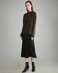 Women's Loose Crewneck Cashmere Sweater Brown
