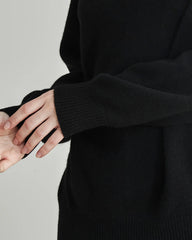 Women's Loose Turtleneck Cashmere Sweater Black