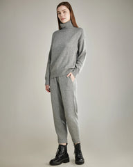 Women's Loose Turtleneck Cashmere Sweater Grey