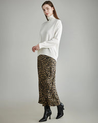 Women's Loose Turtleneck Cashmere Sweater White