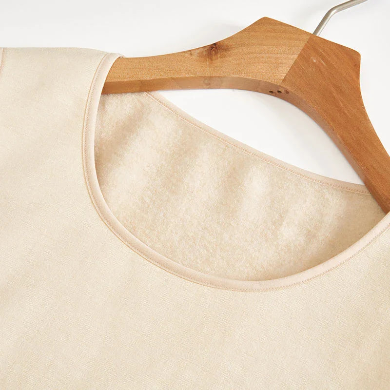 Women's Silk Velvet Thermal Vest Beige