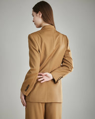 Women's Wool Double-Breasted Blazer Camel