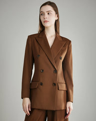 Women's Wool Double-Breasted Blazer Caramel