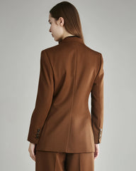 Women's Wool Double-Breasted Blazer Caramel