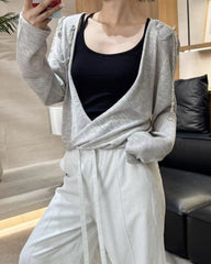 Wool Brushed Camisole with Built-In Bra