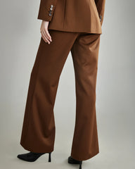 Wool Flared Suit Trousers for Women
