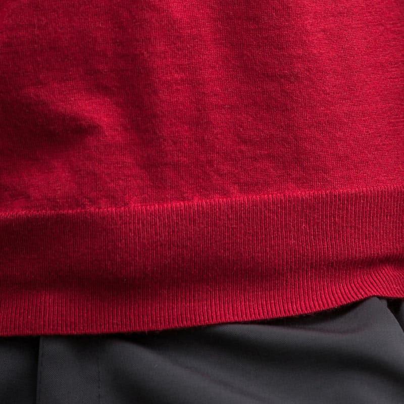 Worsted Round Neck Cashmere Sweater for Men Red