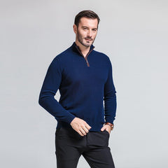 Men's Gentle Zipper Cashmere Turtleneck Sweater